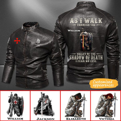 Christianartbag Leather Jacket, As I Walk Through The Valley Of The Shadow Of Death Personalized Leather Jacket, Warm Jacket, Winter Outer Wear, Gift for Him, CABJKL02061123. - Christian Art Bag