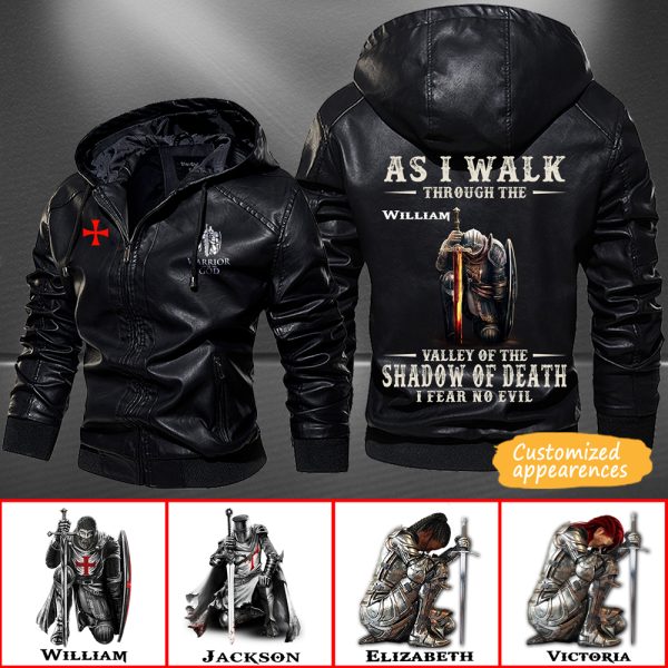 Christianartbag Leather Jacket, As I Walk Through The Valley Of The Shadow Of Death Personalized Leather Jacket, Warm Jacket, Winter Outer Wear, Gift for Him, CABJKL02061123. - Christian Art Bag