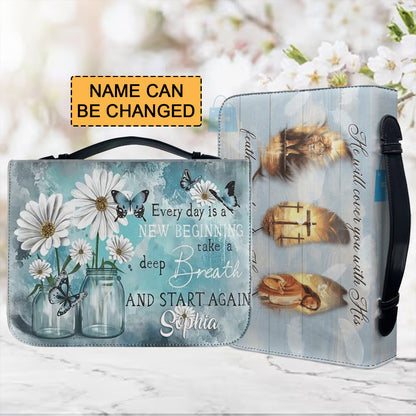 Christianartbag Bible Cover, He Will Cover You With His Bible Cover, Personalized Bible Cover, Bible Cover For Women, Christian Gifts, CAB05151023. - Christian Art Bag