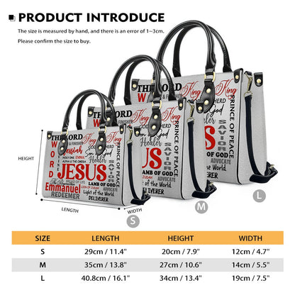 Personalized Leather Handbag for Christian Women – Custom Name Bible Verse Tote Bag – JESUS Word Art Purse by CHRISTIANARTBAG