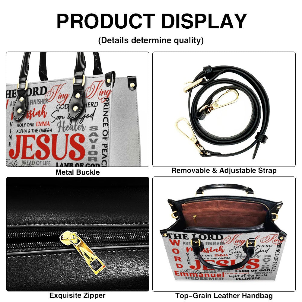 Personalized Leather Handbag for Christian Women – Custom Name Bible Verse Tote Bag – JESUS Word Art Purse by CHRISTIANARTBAG