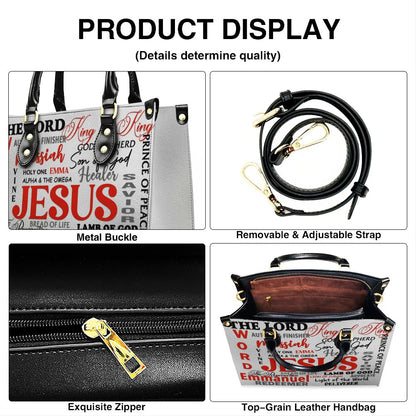 Personalized Leather Handbag for Christian Women – Custom Name Bible Verse Tote Bag – JESUS Word Art Purse by CHRISTIANARTBAG