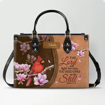 Christianartbag Handbags, The Lord Will Fight For You Exodus 14 14 Cardinal, Handbag Design, Monogram Leather Handbag, Gifts for Women, CABLTB03271223.