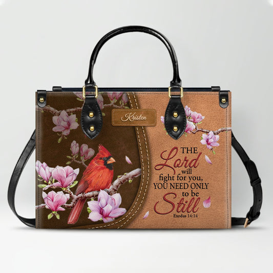 Christianartbag Handbags, The Lord Will Fight For You Exodus 14 14 Cardinal, Handbag Design, Monogram Leather Handbag, Gifts for Women, CABLTB03271223.