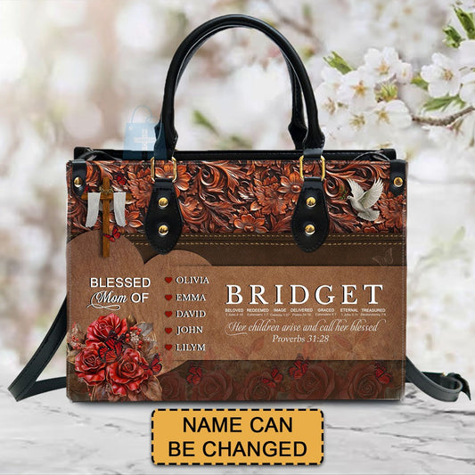 Personalized Leather Handbag – Uncover the sacred meaning of your name - The Perfect Gift for Christian Moms – CHRISTIANARTBAG - CAB014225
