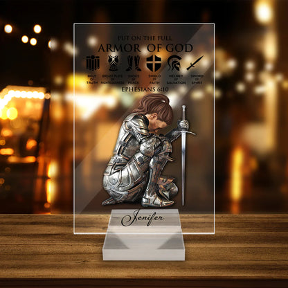 Christianartbag Night Light, Personalized Woman Warrior of God Put On The Full Armor of God Ephesians 6-10, Personalized Night Light, Christian Gift, CABNL03231023 - Christian Art Bag