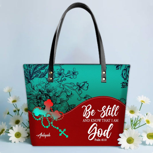 Personalized Christian Leather Tote Bag Luxury – Christian Christmas Gift for Women