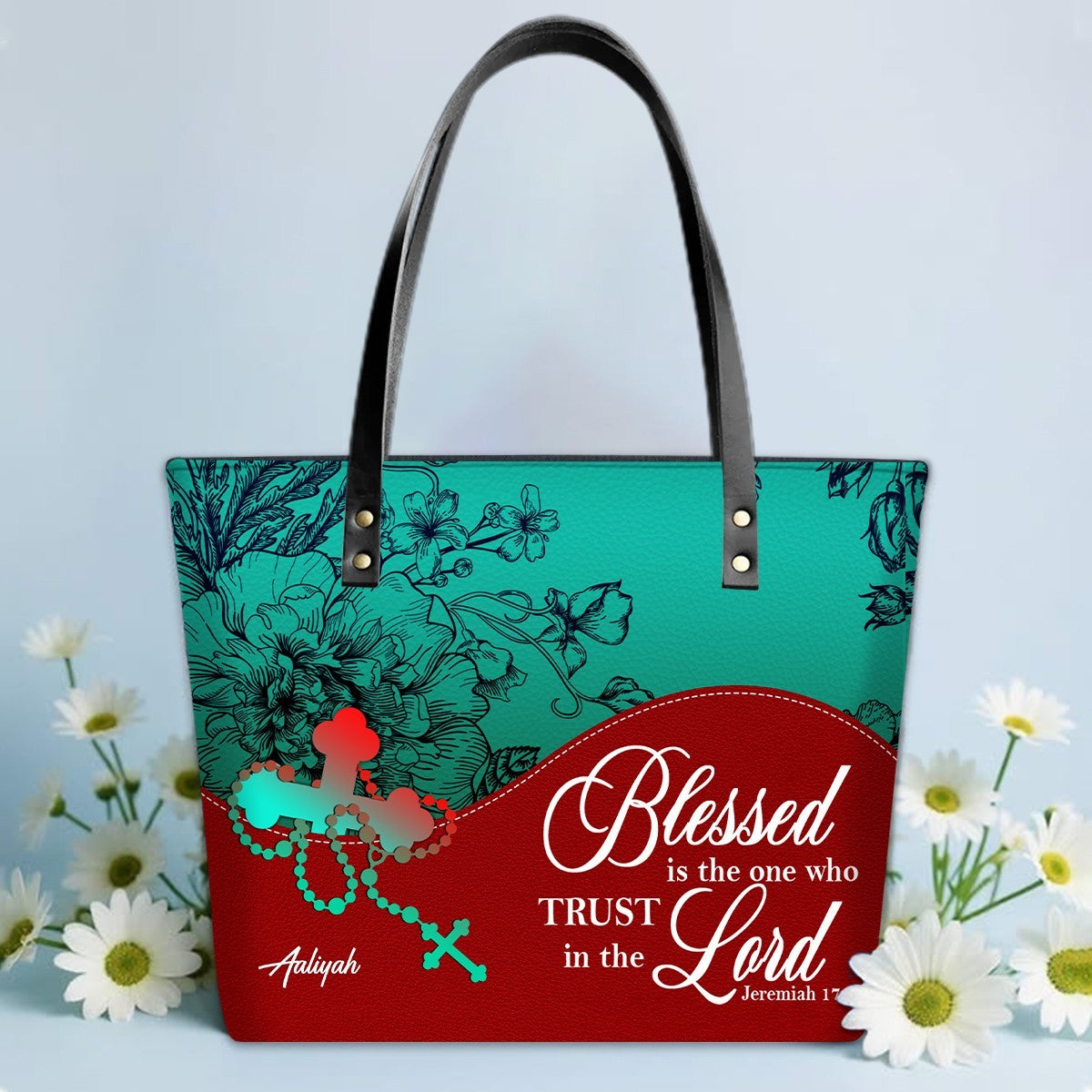 Personalized Christian Leather Tote Bag Luxury – Christian Christmas Gift for Women