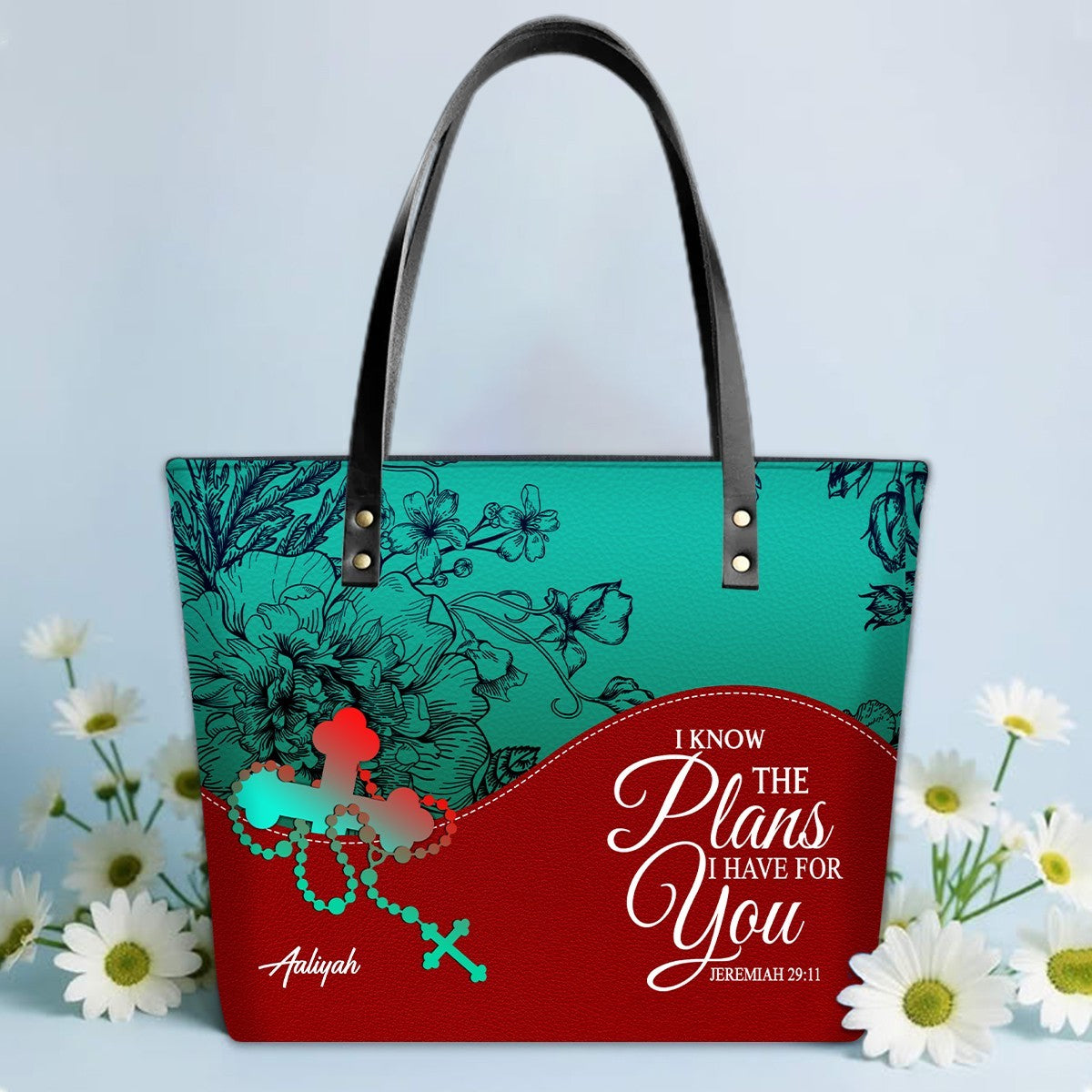Personalized Christian Leather Tote Bag Luxury – Christian Christmas Gift for Women