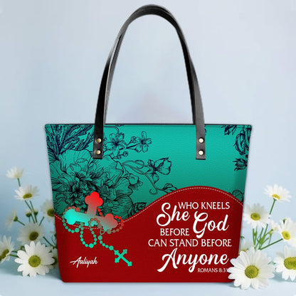 Personalized Christian Leather Tote Bag Luxury – Christian Christmas Gift for Women