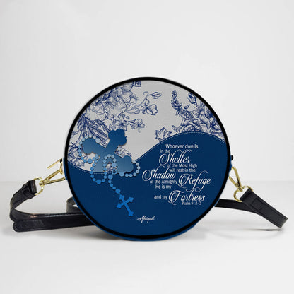 Personalized Circle Leather Crossbody Bag – Custom Name, Color & Bible Verse | CHRISTIANARTBAG