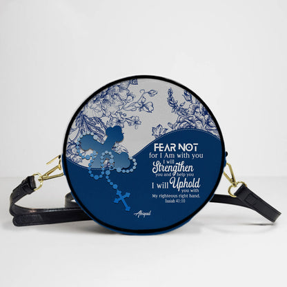 Personalized Circle Leather Crossbody Bag – Custom Name, Color & Bible Verse | CHRISTIANARTBAG