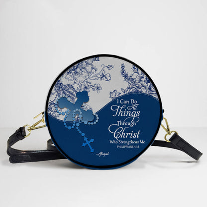 Personalized Circle Leather Crossbody Bag – Custom Name, Color & Bible Verse | CHRISTIANARTBAG