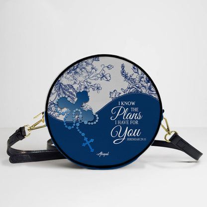 Personalized Circle Leather Crossbody Bag – Custom Name, Color & Bible Verse | CHRISTIANARTBAG