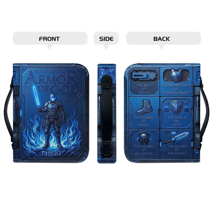 Personalized Bible Cover Armor of God | Custom Name Leather Bible Case with Handle | Christian Gift for Men Women | CHRISTIANARTBAG CAB01060926