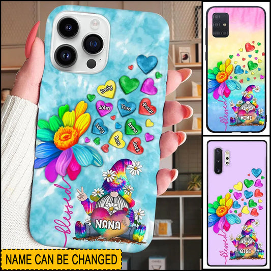 CHRISTIANARTBAG Phone Case - Colorful Flower Gnome Nana Mom Sweet Heart Kids Personalized Phone Case.