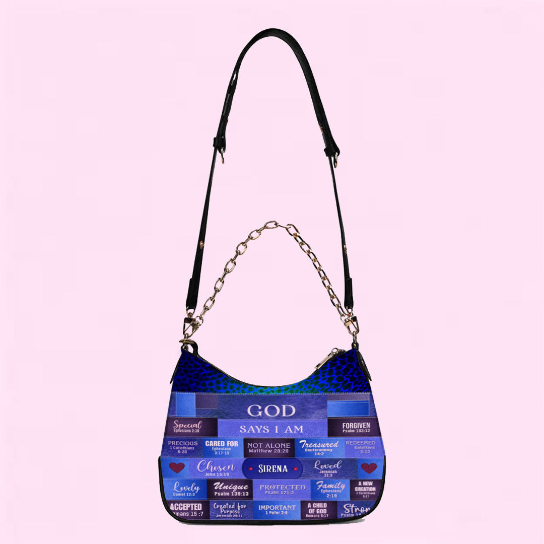 CHRISTIANARTBAG Crossbody Bag with Chain - Personalized Crossbody Bag with Chain - GOD SAYS I AM - CABCBC03300524