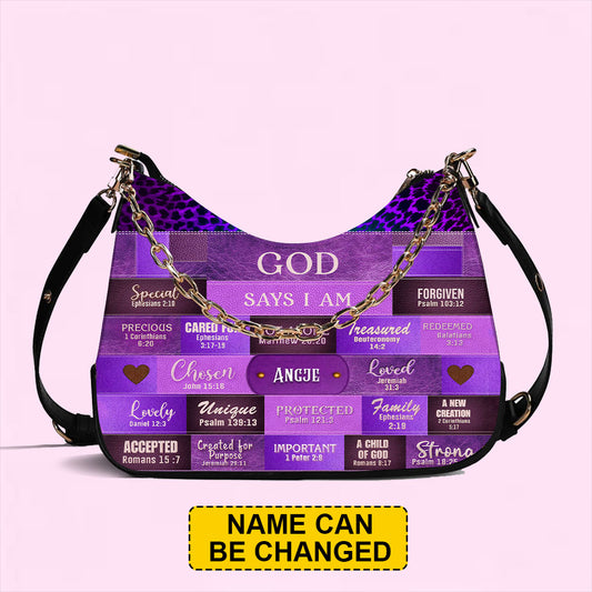 CHRISTIANARTBAG Crossbody Bag with Chain - Personalized Crossbody Bag with Chain - GOD SAYS I AM - CABCBC06300524