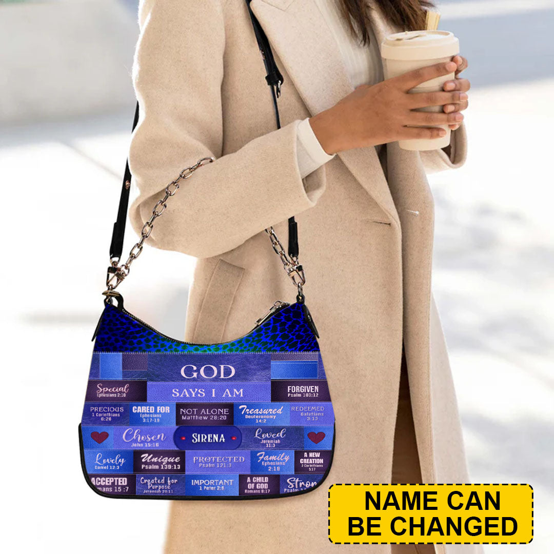 CHRISTIANARTBAG Crossbody Bag with Chain - Personalized Crossbody Bag with Chain - GOD SAYS I AM - CABCBC03300524