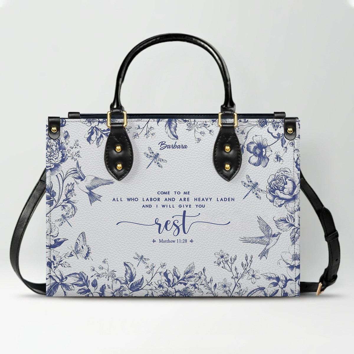 Personalized Leather Handbag with Bible Verse – Custom Christian Purse by CHRISTIANARTBAG