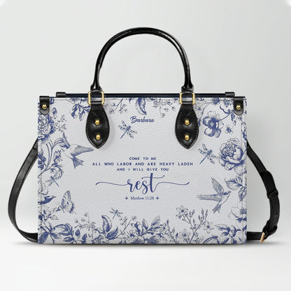 Personalized Leather Handbag with Bible Verse – Custom Christian Purse by CHRISTIANARTBAG