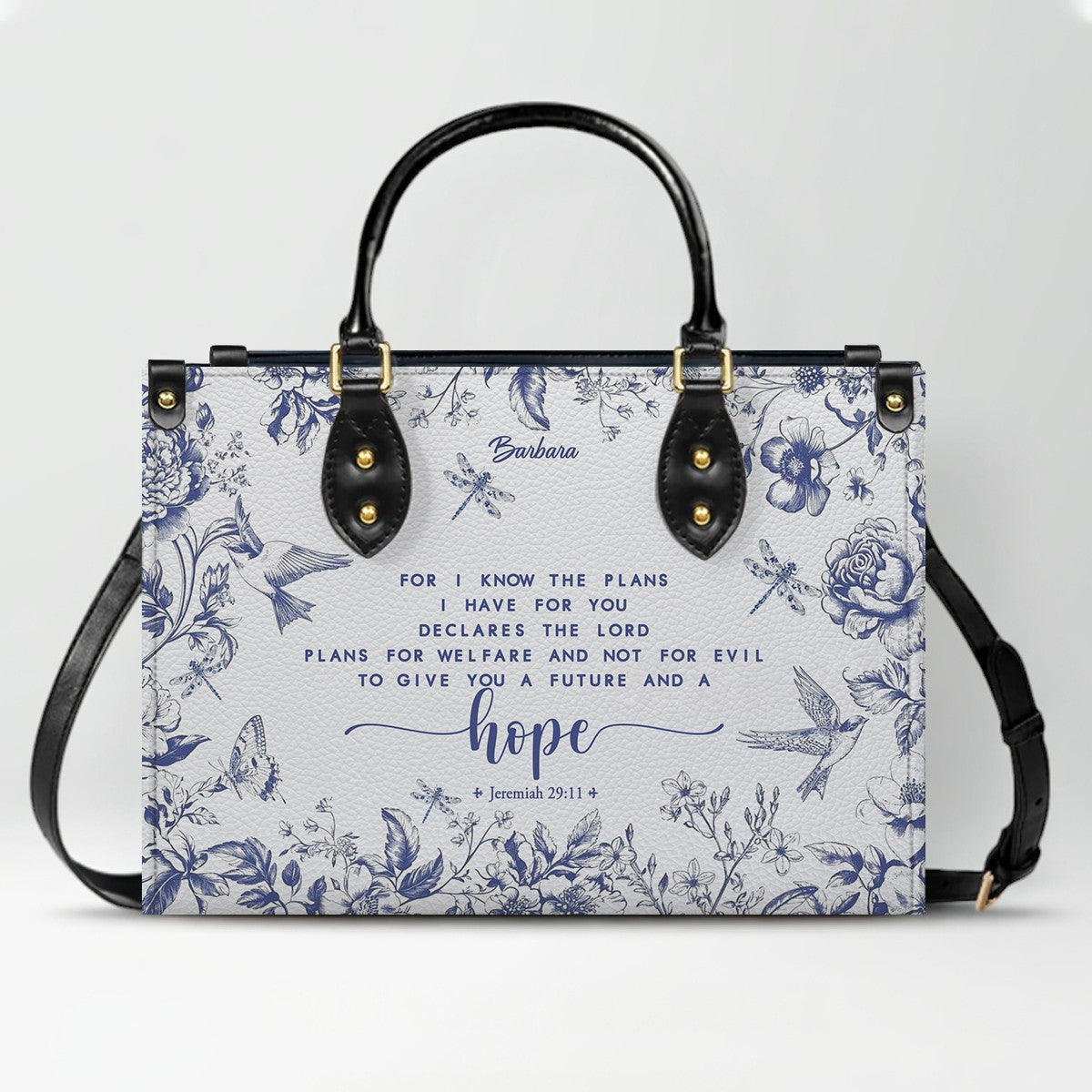 Personalized Leather Handbag with Bible Verse – Custom Christian Purse by CHRISTIANARTBAG
