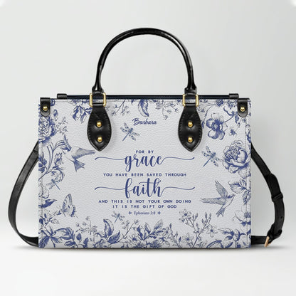Personalized Leather Handbag with Bible Verse – Custom Christian Purse by CHRISTIANARTBAG