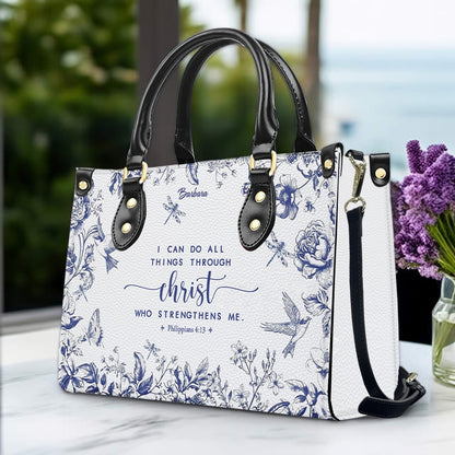 Personalized Leather Handbag with Bible Verse – Custom Christian Purse by CHRISTIANARTBAG