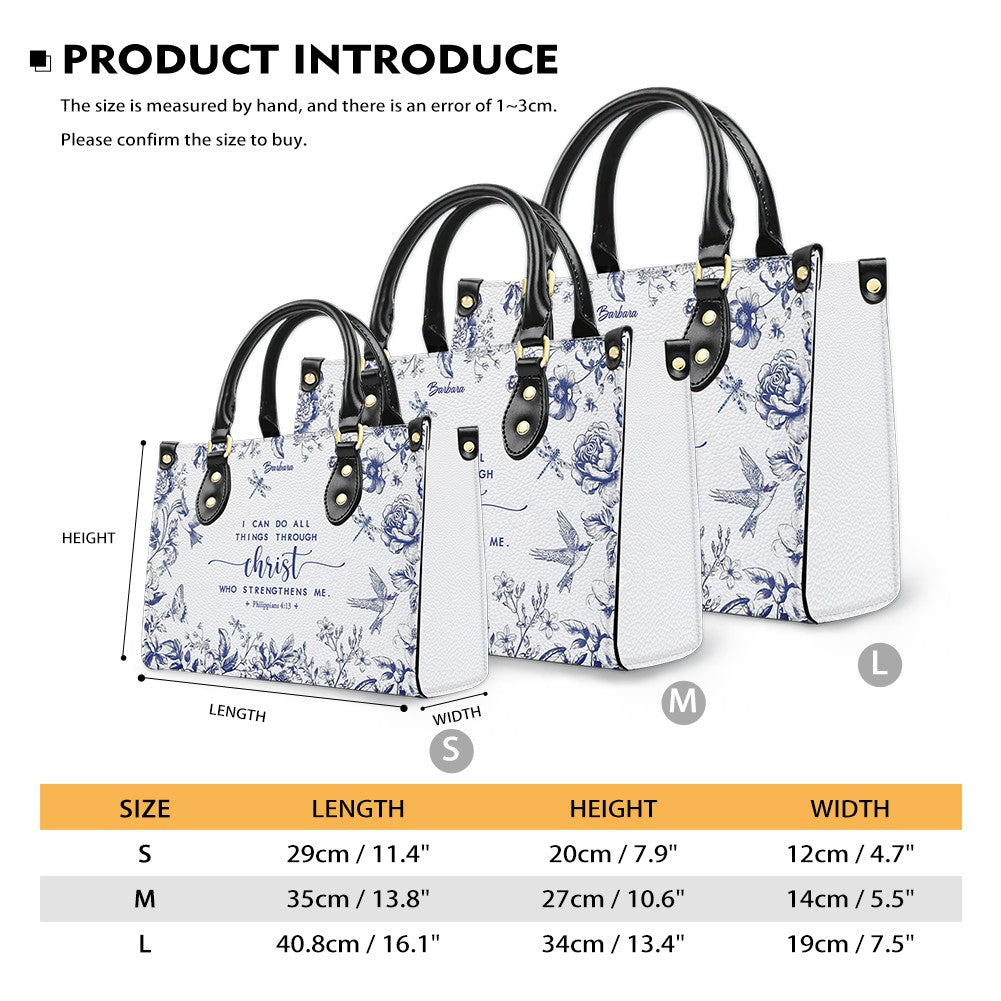 Personalized Leather Handbag with Bible Verse – Custom Christian Purse by CHRISTIANARTBAG