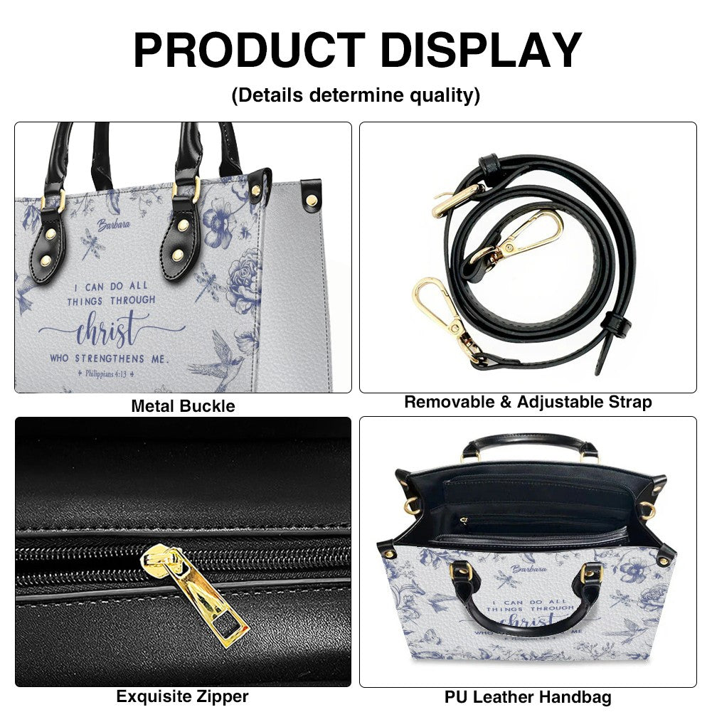 Personalized Leather Handbag with Bible Verse – Custom Christian Purse by CHRISTIANARTBAG