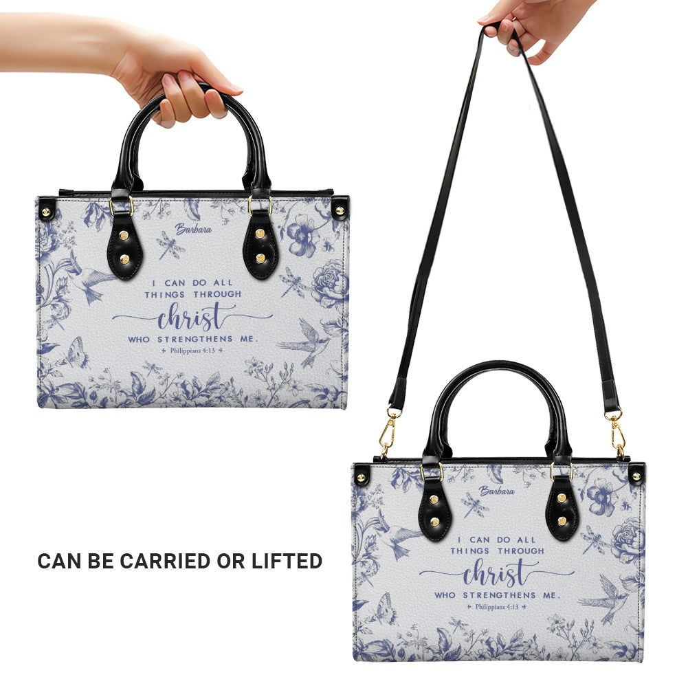 Personalized Leather Handbag with Bible Verse – Custom Christian Purse by CHRISTIANARTBAG