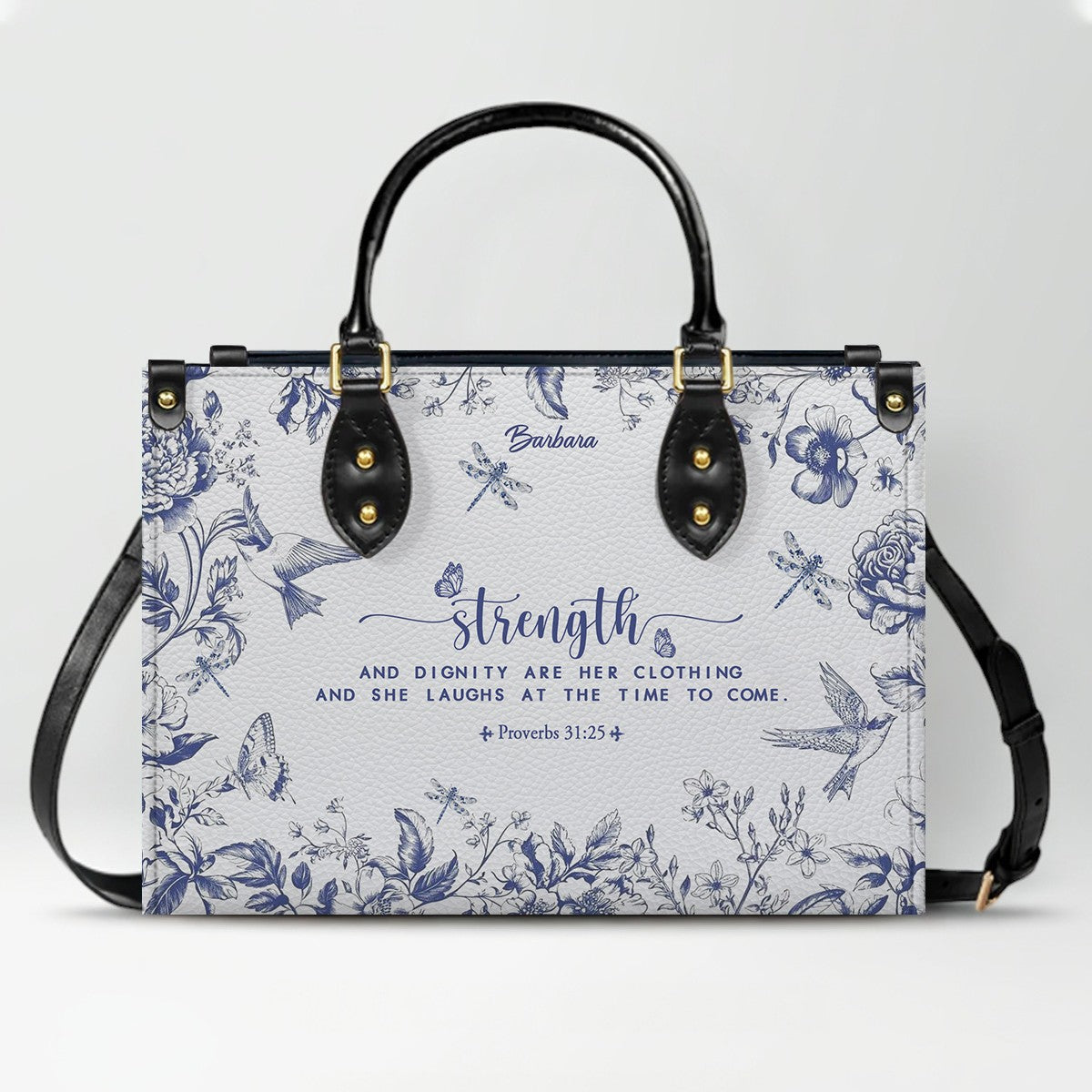 Personalized Leather Handbag with Bible Verse – Custom Christian Purse by CHRISTIANARTBAG