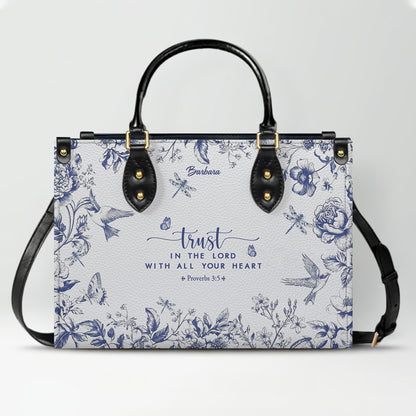 Personalized Leather Handbag with Bible Verse – Custom Christian Purse by CHRISTIANARTBAG