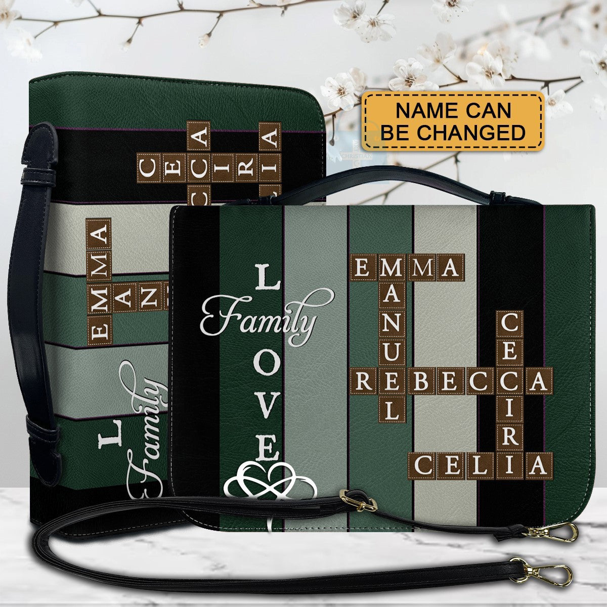 CHRISTIANARTBAG Bible Cover - Custom Name Family Bible Cover - Personalized Bible Cover, CABBBCV01171024