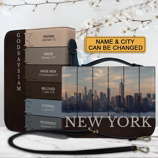 CHRISTIANARTBAG Bible Cover - Uncover the sacred meaning of your name and City - Personalized Bible Cover, CABBBCV02200924.