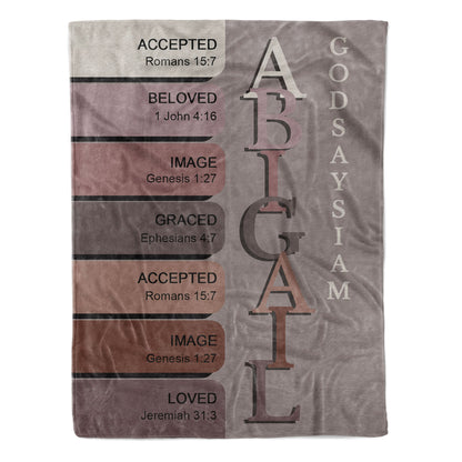 Christianart Personalized Blanket, God Says I Am, Uncover the sacred meaning of your name - Personalized Blanket, CABBK01020724.