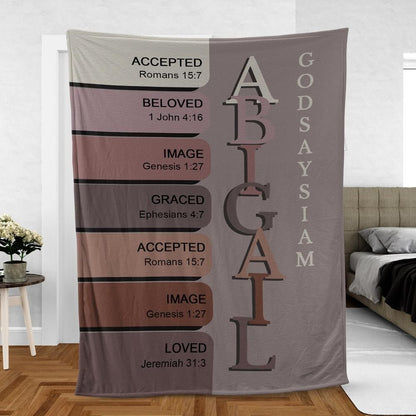 Christianart Personalized Blanket, God Says I Am, Uncover the sacred meaning of your name - Personalized Blanket, CABBK01020724.