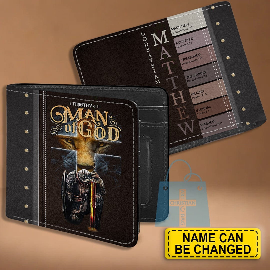 Personalized Men's Wallet - Uncover the sacred meaning of your name - Custom Name - Personalized Wallet, CABW0111162424