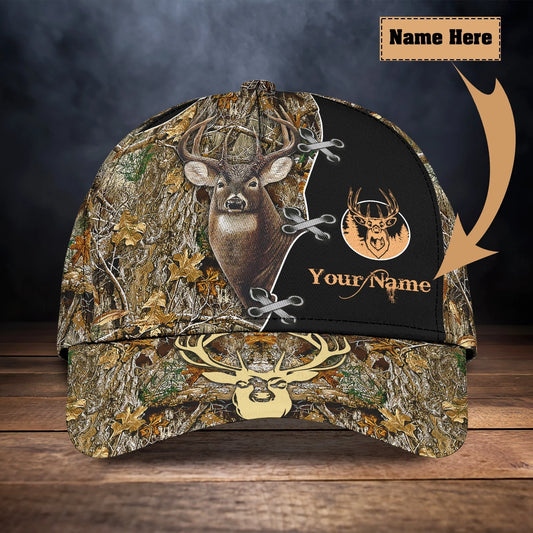 Christianartbag Hat, Personalized Name Classic Cap with Deer Hunting Design, Personalized Hat, Christian Hat, CABHAT02141223. - Christian Art Bag
