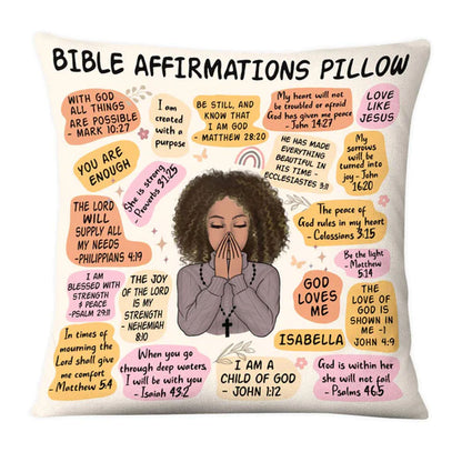 Christianartbag Pillow, Daily Bible Affirmations Pillow, Personalized Throw Pillow, Christian Gift, Christian Pillow, Christmas Gift, CABPL04100923. - Christian Art Bag