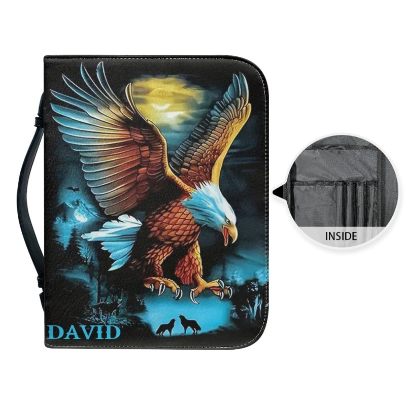 Christianartbag Bible Cover, Eagle Custom Name Bible Cover, Personalized Bible Cover, Eagle Bible Cover, Father Days Gifts, CAB01291223. - Christian Art Bag