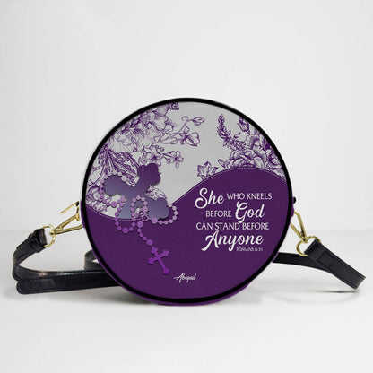 Personalized Circle Leather Crossbody Bag – Custom Name, Color & Bible Verse | CHRISTIANARTBAG