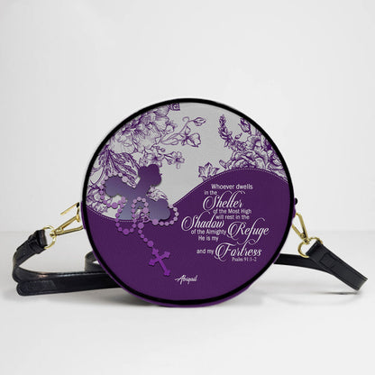 Personalized Circle Leather Crossbody Bag – Custom Name, Color & Bible Verse | CHRISTIANARTBAG