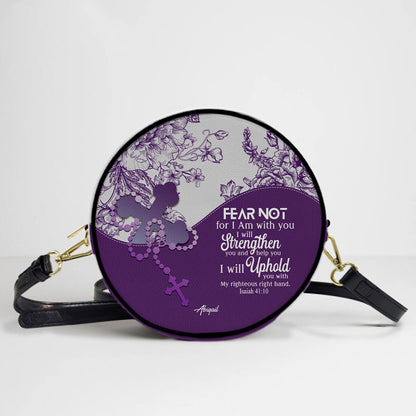 Personalized Circle Leather Crossbody Bag – Custom Name, Color & Bible Verse | CHRISTIANARTBAG