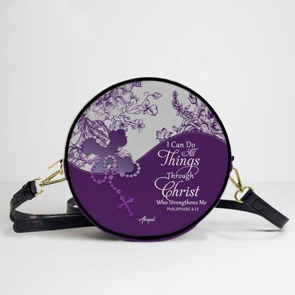 Personalized Circle Leather Crossbody Bag – Custom Name, Color & Bible Verse | CHRISTIANARTBAG