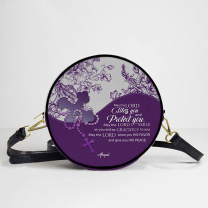 Personalized Circle Leather Crossbody Bag – Custom Name, Color & Bible Verse | CHRISTIANARTBAG