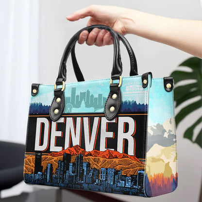 Denver Mountain Vista Leather Handbag by CHRISTIANARTBAG – Nature Meets Metro Elegance - CABLTHB06010424.