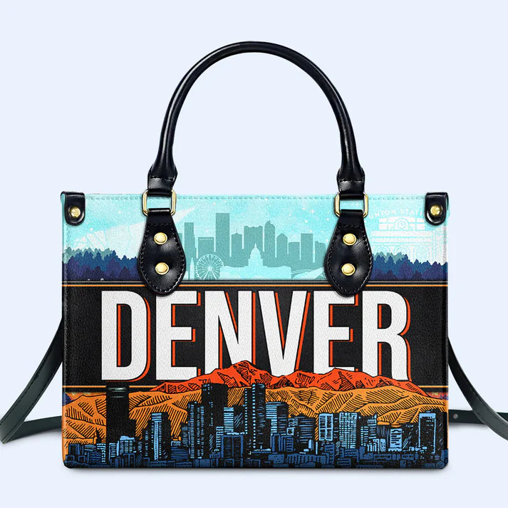 Denver Mountain Vista Leather Handbag by CHRISTIANARTBAG – Nature Meets Metro Elegance - CABLTHB06010424.