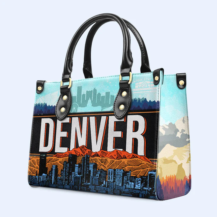 Denver Mountain Vista Leather Handbag by CHRISTIANARTBAG – Nature Meets Metro Elegance - CABLTHB06010424.