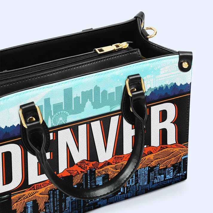 Denver Mountain Vista Leather Handbag by CHRISTIANARTBAG – Nature Meets Metro Elegance - CABLTHB06010424.